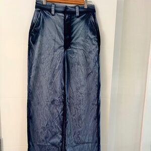 Cotton Citizen Wide Leg Pants | Navy Blue | Size 28 | Luxe Trouser